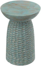 SIMPLIHOME Boyd 16" Wide Solid Wood Round End Table in Teal Wash - Image 6