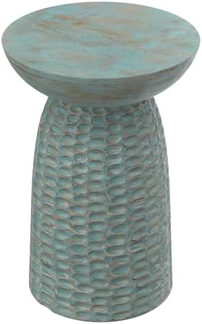 SIMPLIHOME Boyd 16" Wide Solid Wood Round End Table in Teal Wash - Image 6