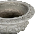 18.5"H Stately Wide Floral-Carved Pedestal Urn Planter – Weather-Resistant MGO Outdoor Flower Pot for Garden, Patio & Front Porch Entrance – Extra-Large Faux Stone Planter with Wide Base (Gray3) - Image 4