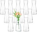 Hewory Glass Bud Vases for Centerpieces - Clear Small Flower Vase Set of 12, Modern Minimalist Cute Mini Decorative Bulk Vases for Wedding Bridal Shower Birthday Party Events Dining Room Table Decor by Hewory