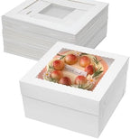 Mefleet 25pcs 12x12x6 Cake Boxes Bakery Boxes for Tier Cakes with Window by Mefleet