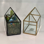 WGVI WGV Geometric Planter Terrarium Bulk, Width 6" x 3.5" Height 6" Clear Glass Gold Frame DIY Succulent air Plant Miniature Fairy Garden Windowsill Tabletop Decor, House 8 Pieces - Image 4