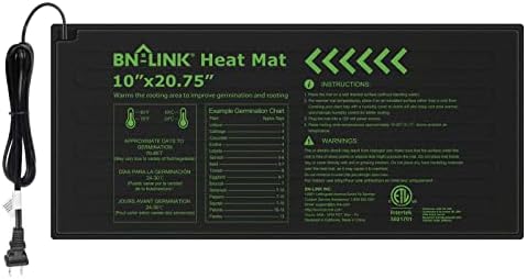 BN-LINK 5-Pack 5 Gallon Grow Bags Heavy Duty 300G Seedling Heat Mat Warm Hydroponic Heating Pad Waterproof 10" x 20.75" - Image 3