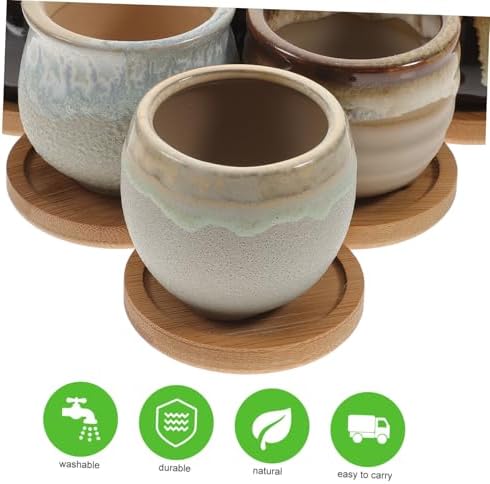 Ceramic Succulent Planter Pots Xmas 6pcs with Drainage Holes - Image 3