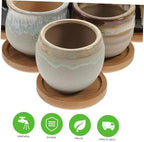 Ceramic Succulent Planter Pots Xmas 6pcs with Drainage Holes - Image 3