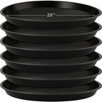 Eccliy 6 Pack Plastic Plant Saucer, Round, 20 Inch, Black by Eccliy