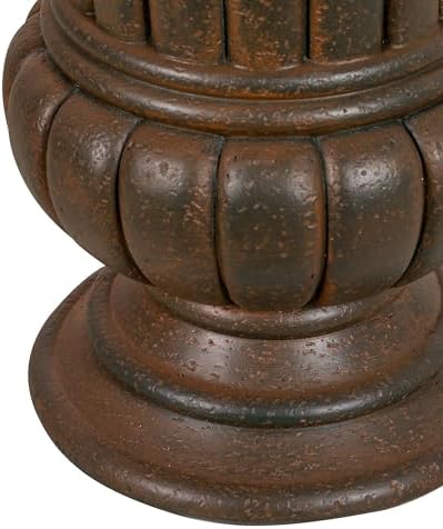 Virubi 22.44" H Vintage Fluted Pedestal Urn Planter – Weather-Resistant MGO Outdoor Flower Pot for Garden, Patio, Front Porch – Antique Victorian Style Decor (Antique Bronze) - Image 6