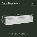 Mayne Fairfield 4ft Window Box - White - Durable Self Watering Resin Planter with Wall Mount Brackets, Plastic (5823-W) - Image 6