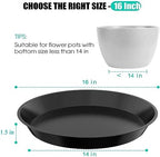 6 Pack Plant Saucer 12 14 16 18 20 22 Inch Plastic Plant Tray, Sturdy and Durable Flower Pot Container Accessories Plant Pot Saucers for Indoor and Outdoor (16 Inch, Black) - Image 2