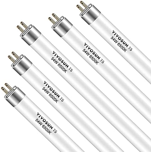 VIVOSUN T5 Grow Light Bulbs 4Ft 46 Inches, 54W 6500K HO Light Bulbs, 5-Pack by VIVOSUN