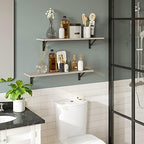 DINZI LVJ Wall Shelves, 23.6" Long Floating Shelves with Metal Brackets - Image 4