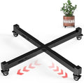 Plant Caddy With Wheels, Adjustable 14in to 21inch Heavy Duty Rolling Plant Dolly, Metal Plant Stand With 4 Lockable Caster Wheels, For Indoor Outdoor Pots Planter, Holds Up to 500 Lbs, Moving Dolly by GLISWAM