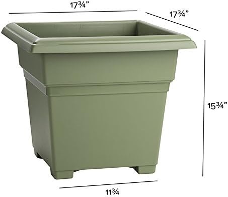 Root & Vessel Countryside Square Tub Planter, Sage, 18-Inch - Image 2