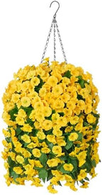 Ammyoo Artificial Faux Hanging Flowers Basket for Fall Outdoor Decor by Ammyoo