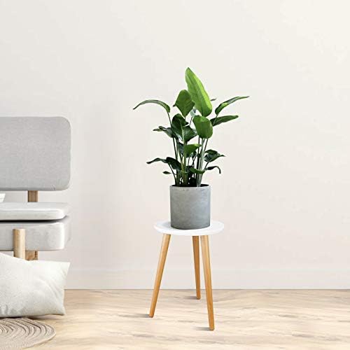 Uneedem Plant Stand Indoor, Mid Century Modern Small Round Plant Table for Flower Pots, 16.5" Tall Plant Holder Wood Stool for Living Room (2 Pack) - Image 7