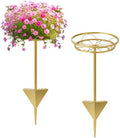 Tellingyou 2 Pack Adjustable Outdoor Flower Pot Stand, Plant Stands(Gold) by Tellingyou