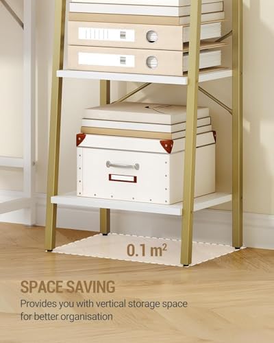 Hzuaneri Ladder Shelf, Bookshelf, Freestanding Corner Storage Shelf - Image 3