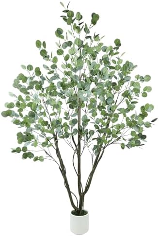 Caxchiling Large Artificial Eucalyptus Tree 6FT, Indoor Outdoor Faux Tree by Caxchiling