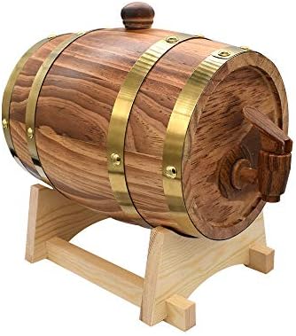 1.5L Oak Aging Barrels Whiskey Barrel Dispenser Home Wine Bucket Whiskey Barrel for Wine, Spirits, Beer, and Liquor Light Yellow (with baked oak chips) - Image 4