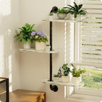 Rotating Window Plant Shelves 3-Tier, Wooden Window Shelf for Plants, Sill Space-Saving Corner Hanging Wall Stand for Multiple Plants, Indoor Home Decor, White - Image 7