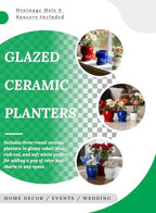 Serene Spaces Living Sora Red Ceramic Planter, Indoor Plant Pot with Built-in Saucer, Glaze Flower Pot for Houseplants, Herbs, Succulents, Home or Office Décor, 7" Diameter & 7" Tall, Pack of 6 - Image 6