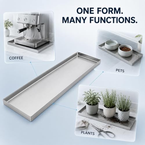 204 Stainless Steel Drip Tray for Plants, Long Narrow Metal Catch Pan - Image 6