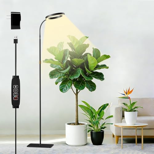 68" Full Spectrum Floor Grow Light with Stand for Tall&Large Indoor Plants by SDOVUERC