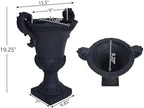 Christopher Knight Home Jorine Patio Planter, Light Concrete Planter, Mid-Centry Gadern Urn, Floral Relif Design Plant Pot, Large Garden Pot, Flower Urn with Drainage Hole for Backyard Home, Black - Image 5