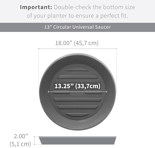 Crescent Garden Universal Round Planter Saucer, Durable Drainage Dish for Plant Pots, Heavy-Duty Plant Dishes Saucer, Indoor & Outdoor Plant Trays - Midnight Blue (13 inch Inner, 18 inch Outer) - Image 2