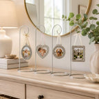 Ornament Stands Set of 8 Silver Christmas Ornament Holders – Chrome Metal Display Stands for Hanging Ornaments, Air Plants, Glass Globes & Terrarium Décor – 11 Inch Elegant Holiday Display - Image 6