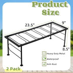 2 Pack Metal Plant Stand Indoor Outdoor, 1 Tier Heavy Duty Flower Pot Stands, Space-Saving Ladder Planter Holder, Decorative Flower Display Rack for Patio Living Room Garden Corner Balcony - Image 2