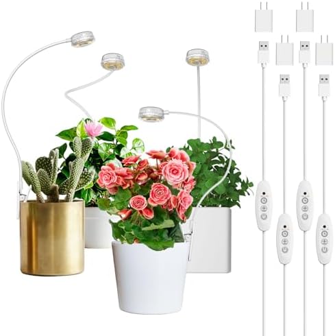 SANSI Grow Lights for Indoor Plants, Pot Clip-On Plant Light, 4-Pack by SANSI