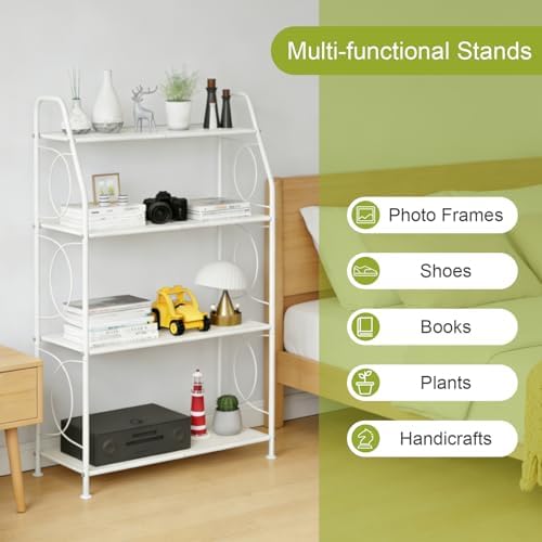 VyGrow Plant Stand, 4 Tier Plant Shelf for Indoor Outdoor, Heavy Duty Metal Tall Plant Stands Holder Rack for Living Room Balcony and Garden, White - Image 6
