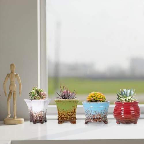ARTKETTY Succulent Pots, Small Plant Pots with Drainage Set of 6 - Image 4