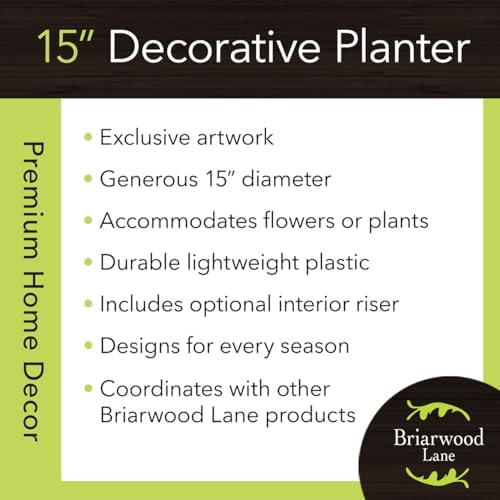 Briarwood Lane Everyday Planter 14" x 15" x 15" Blue and Gold Large Planter - Image 3