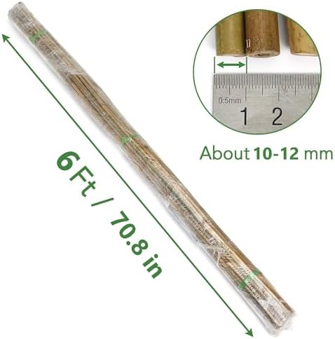 SWANGSA 45 Pack Bamboo Stakes for Plant 6 Feet, Bamboo Sticks for Garden Plant Support Stakes Poles for Tomatoes, Beans, Flowers, Potted Plants, Indoor and Outdoor Climbing Plants - Image 2