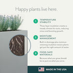 PolyStone Milan Rectangular Trough Planter – 46" x 17" x 19" – Large Lightweight Indoor/Outdoor Planter Box – Modern Stone-Look Resin – Durable All-Weather w/Drainage Holes – Made in USA – Slate Gray - Image 3