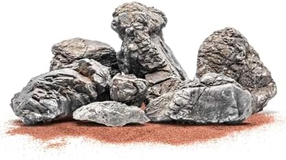 SubstrateSource Natural Aquarium Stones - Neutral Gray with Cream & Brown Accents, Weathered Layered Aquascaping Rocks for Canyon Builds, Betta Fish Tank, Cichlids & Reptile Enclosure - Rhino, 10 LB by SubstrateSource