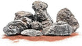 SubstrateSource Natural Aquarium Stones - Neutral Gray with Cream & Brown Accents, Weathered Layered Aquascaping Rocks for Canyon Builds, Betta Fish Tank, Cichlids & Reptile Enclosure - Rhino, 10 LB by SubstrateSource