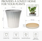 Ceramic Pots for Plants with Saucer(Grey, 10 Inch) - Image 5