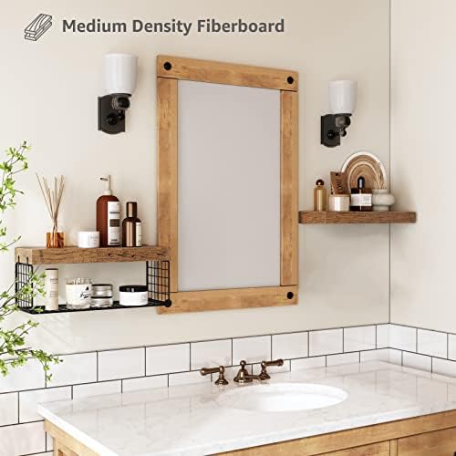 QEEIG Bathroom Shelves Over Toilet Wall Mounted (Brown, Set of 2, 15.7") - Image 5
