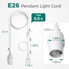 DiCUNO Pendant Light Cord, for Hanging Paper Lantern, 6.6 Ft, White, 4-Pack - Image 2
