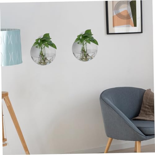 Sosoport 4pcs Wall Planters for Indoor Plants Glass Globe Propagation Station with Rounded Hydroponic Vases Water Plants Holder Decorative Terrarium for Home Office Living Room Decor - Image 6