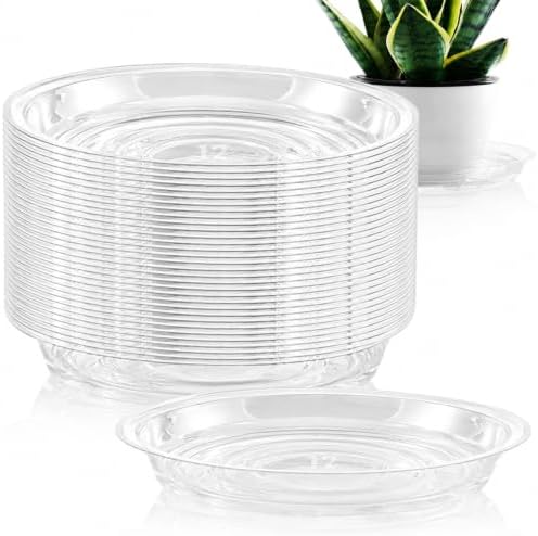 40 Pack 12 Inch Plant Saucer Clear Plant Saucers for Outdoors Plants Drip Trays Extra Large Pot Saucer No Holes Pot Saucers Planter Trays for Outdoor Plants Bulk Plastic Tray for Flower, Potted Tree by UltraOutlet
