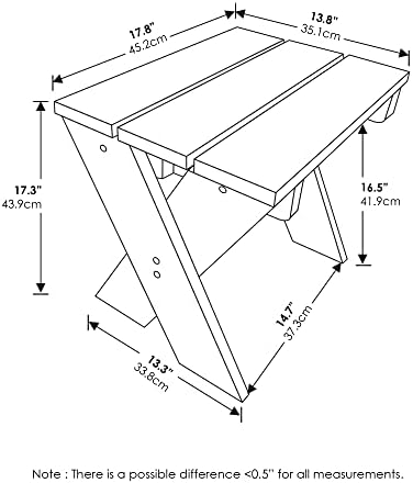 Furinno TIOMAN Compact Patio Table with X-Leg, Easy Assembly, Pine Wood - Image 3