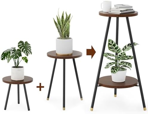 Tiered Plant Stand Indoor: Tall Mid Century Modern Adjustable Wood Plant Stands - Corner Planter Flower Pot Stand for Indoor Multiple Plants - Small Plant Holder Table for Home, Patio & Garden by SAKSUNFORYOU