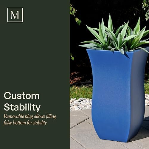Mayne Valencia 30-Inch Tall Planter – Weather-Resistant Planter for Flowers – Durable Indoor/Outdoor Design for Patio, Porch, or Entryway - Image 5