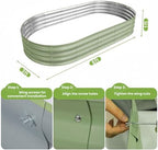 Galvanized Raised Garden Bed, Outdoor Planter Box for Gardening Metal Oval Raised Bed for Vegetables Flowers Herb & Fruit Easy Assembly Patio Kit for Planting Plants-Lime GREEN-6XSX1FT-2PCS - Image 2