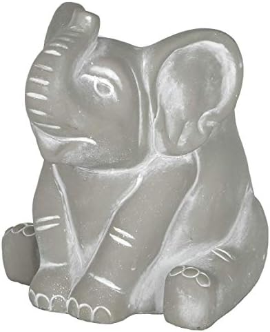 GROWSCAPE Cement Buddies Animal Planter - Cute Desk Decoration - UV Coated Animal Vase w/Removable Drain Plug - Succulent Planter for Indoor/Outdoor Use (Elephant, Natural, Small) by GROWSCAPE