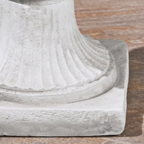 Antique MGO White Garden Urn Planter and Garden Planter Urns, Roman Design, Square Base, Elegant Style, Indoor/Outdoor Use - Image 7